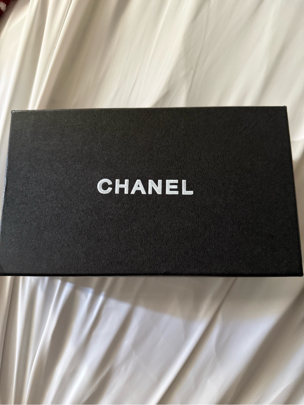 CHANEL Black Box with White Logo Centered